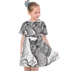 Owl-animals-wild-jungle-nature Kids  Sailor Dress