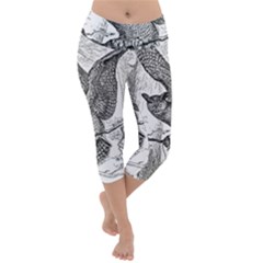 Owl-animals-wild-jungle-nature Lightweight Velour Capri Yoga Leggings