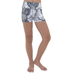 Owl-animals-wild-jungle-nature Kids  Lightweight Velour Yoga Shorts by Jancukart