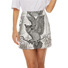 Owl-animals-wild-jungle-nature Mini Front Wrap Skirt by Jancukart