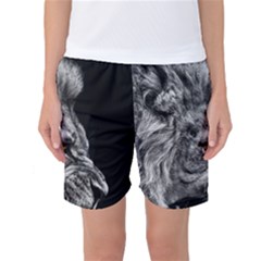 Angry Male Lion Women s Basketball Shorts