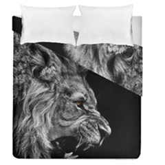 Angry Male Lion Duvet Cover Double Side (queen Size) by Jancukart