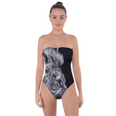 Angry Male Lion Tie Back One Piece Swimsuit