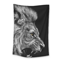 Angry Male Lion Small Tapestry