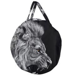 Angry Male Lion Giant Round Zipper Tote by Jancukart