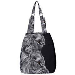 Angry Male Lion Center Zip Backpack by Jancukart