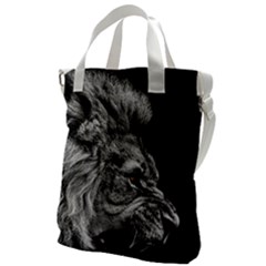 Angry Male Lion Canvas Messenger Bag