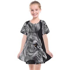 Angry Male Lion Kids  Smock Dress