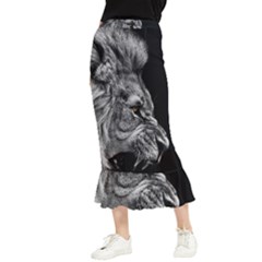 Angry Male Lion Maxi Fishtail Chiffon Skirt by Jancukart