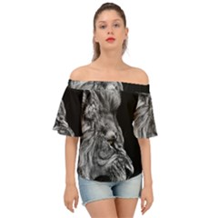 Angry Male Lion Off Shoulder Short Sleeve Top by Jancukart