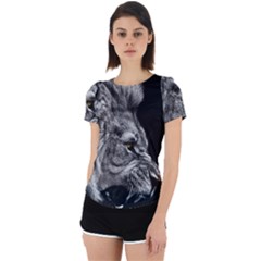 Angry Male Lion Back Cut Out Sport Tee