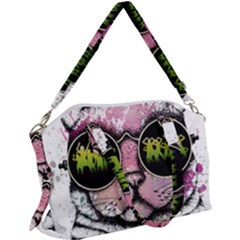 Black-cat-head Canvas Crossbody Bag