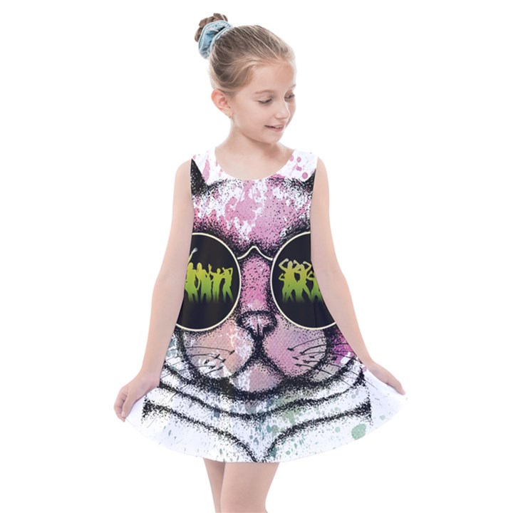 Black-cat-head Kids  Summer Dress