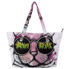 Black-cat-head Full Print Shoulder Bag