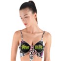 Black-cat-head Woven Tie Front Bralet View1