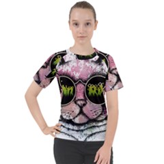 Black-cat-head Women s Sport Raglan Tee