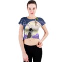 Cat-kitty-mouse-mice-escape-trick Crew Neck Crop Top View1