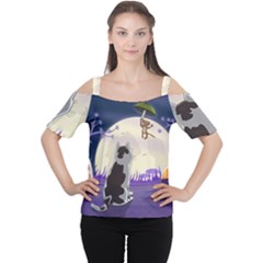 Cat-kitty-mouse-mice-escape-trick Cutout Shoulder Tee