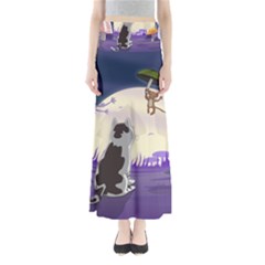 Cat-kitty-mouse-mice-escape-trick Full Length Maxi Skirt