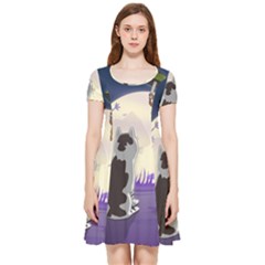 Cat-kitty-mouse-mice-escape-trick Inside Out Cap Sleeve Dress