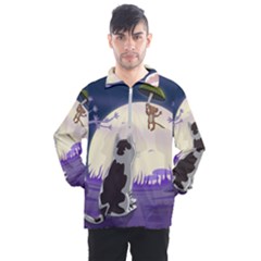 Cat-kitty-mouse-mice-escape-trick Men s Half Zip Pullover