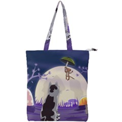 Cat-kitty-mouse-mice-escape-trick Double Zip Up Tote Bag