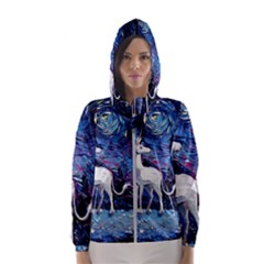 Unicorn Starry Night Women s Hooded Windbreaker