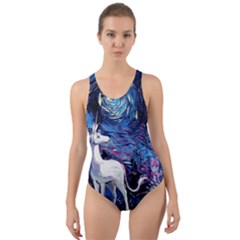 Unicorn Starry Night Cut-out Back One Piece Swimsuit