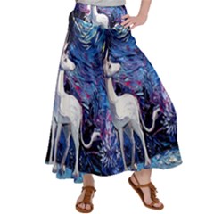 Unicorn Starry Night Satin Palazzo Pants