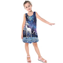 Unicorn Starry Night Kids  Sleeveless Dress