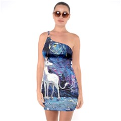 Unicorn Starry Night One Soulder Bodycon Dress