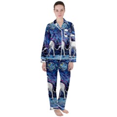 Unicorn Starry Night Satin Long Sleeve Pajamas Set