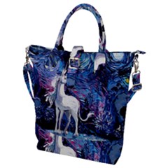 Unicorn Starry Night Buckle Top Tote Bag