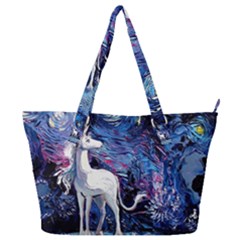 Unicorn Starry Night Full Print Shoulder Bag by Jancukart