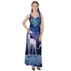 Unicorn Starry Night Sleeveless Velour Maxi Dress