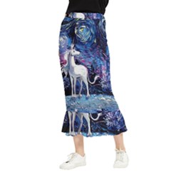 Unicorn Starry Night Maxi Fishtail Chiffon Skirt by Jancukart