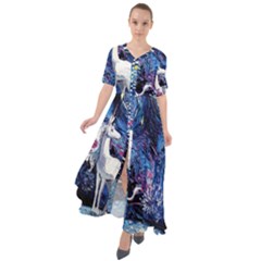 Unicorn Starry Night Waist Tie Boho Maxi Dress