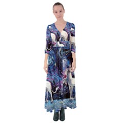 Unicorn Starry Night Button Up Maxi Dress by Jancukart