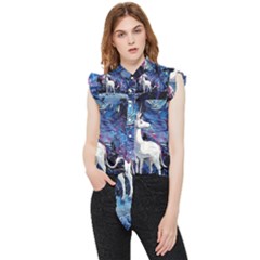 Unicorn Starry Night Frill Detail Shirt