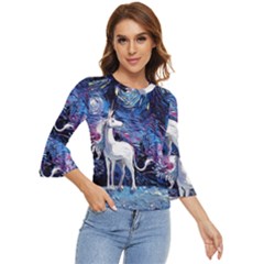 Unicorn Starry Night Bell Sleeve Top