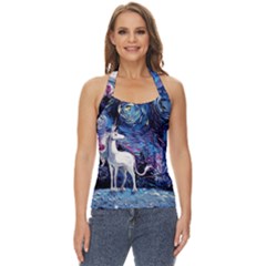 Unicorn Starry Night Basic Halter Top by Jancukart