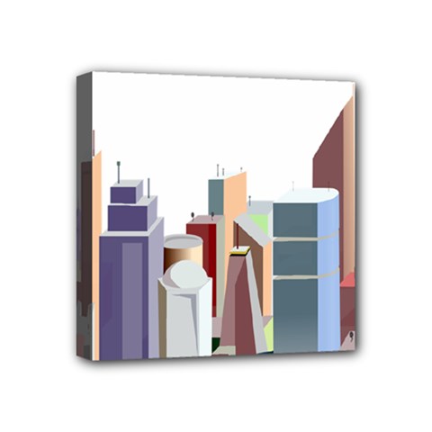 City-urban-buildings-skyscraper Mini Canvas 4  X 4  (stretched) by Jancukart