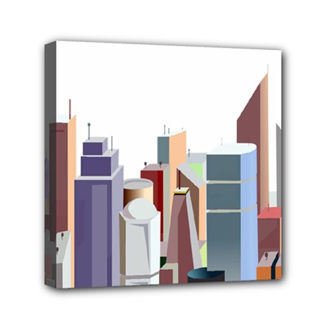 City-urban-buildings-skyscraper Mini Canvas 6  X 6  (stretched) by Jancukart