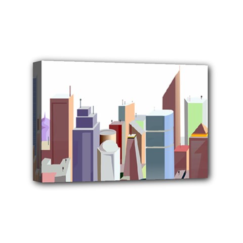 City-urban-buildings-skyscraper Mini Canvas 6  X 4  (stretched) by Jancukart