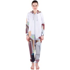 City-urban-buildings-skyscraper Hooded Jumpsuit (ladies)