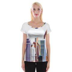 City-urban-buildings-skyscraper Cap Sleeve Top