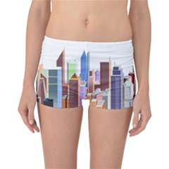 City-urban-buildings-skyscraper Reversible Boyleg Bikini Bottoms