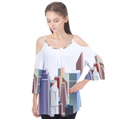 City-urban-buildings-skyscraper Flutter Sleeve Tee 