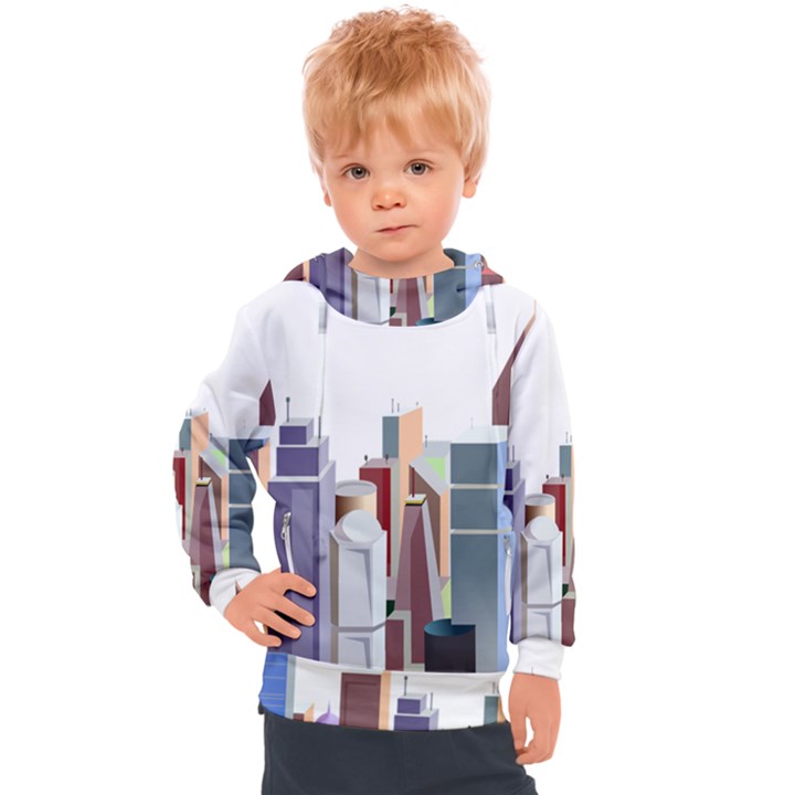 City-urban-buildings-skyscraper Kids  Hooded Pullover