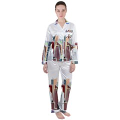 City-urban-buildings-skyscraper Satin Long Sleeve Pajamas Set